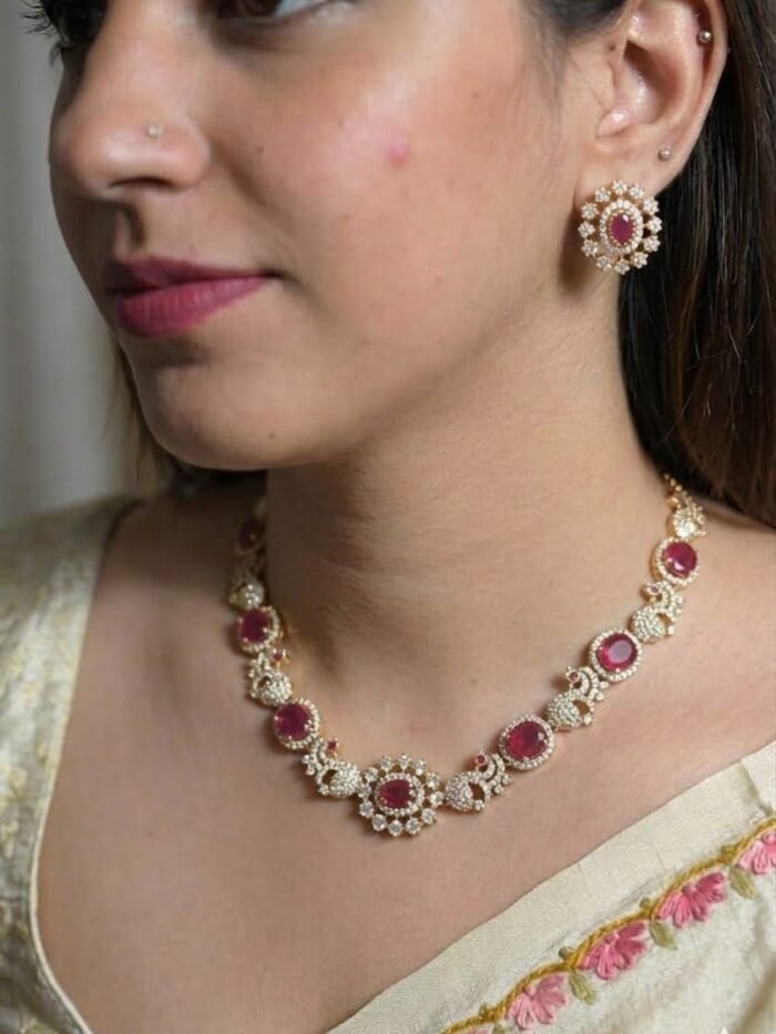 Ruby Spiral Elegance Necklace