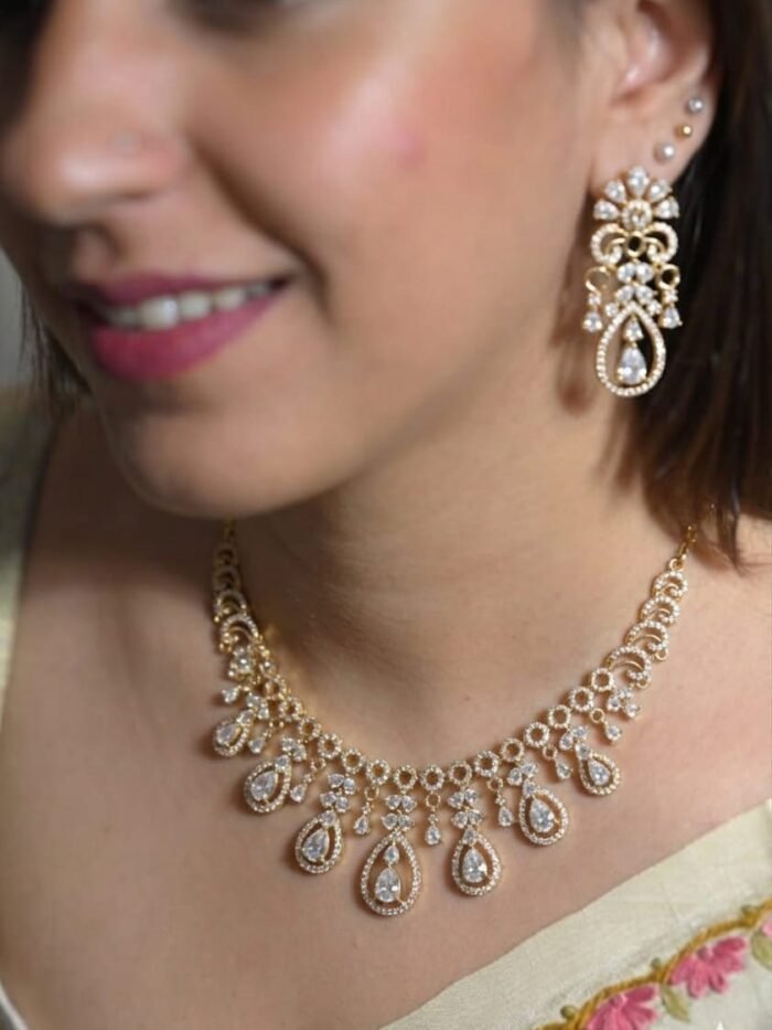 Diamond Dewdrop Necklace Set