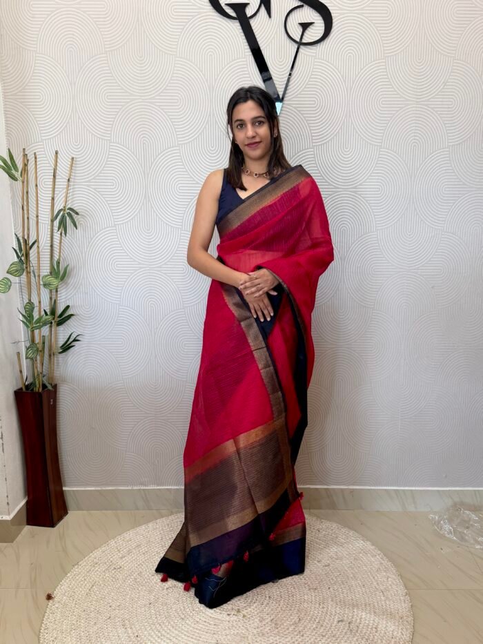 Handloom jute with silk borders