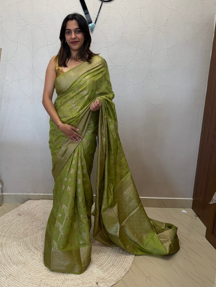 Jal work semi silk sarees
