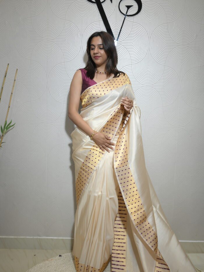 Onam Saree Collections Tissue mul Cotton Sarees