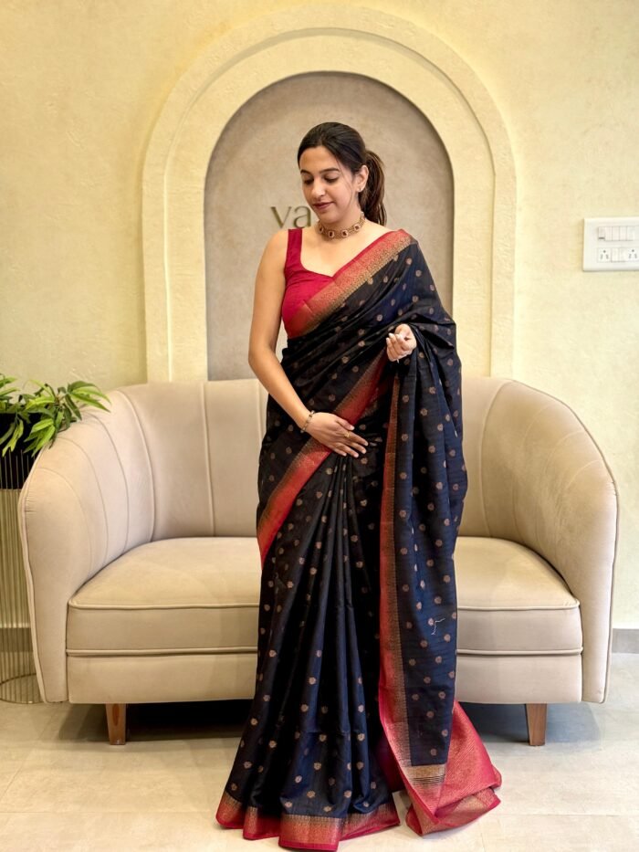 SEMI JUTE ZARI BUTTA SAREES