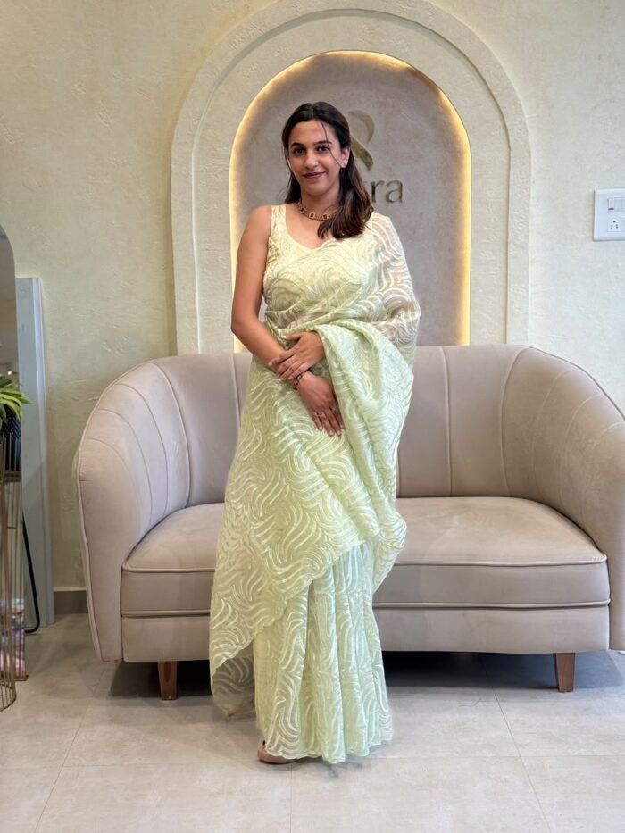 THREAD WORK ORGANZA SAREE COLLECTIONS