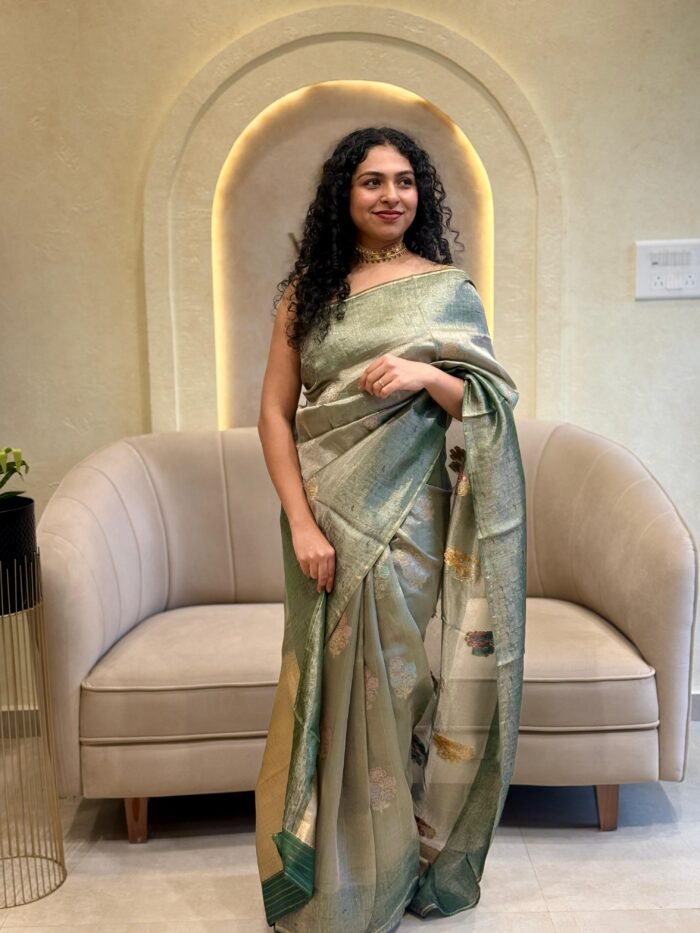 TISSUE SILK ZARI WORKED  METALLIC SAREE COLLECTIONS