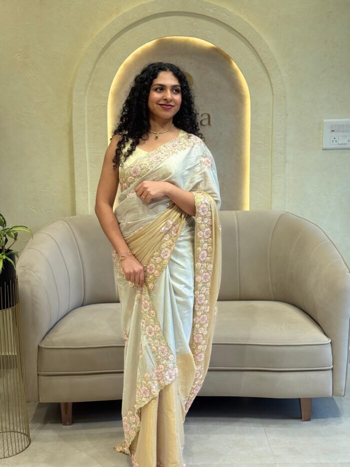 PARTYWEAR FLORAL WORKED SAREE