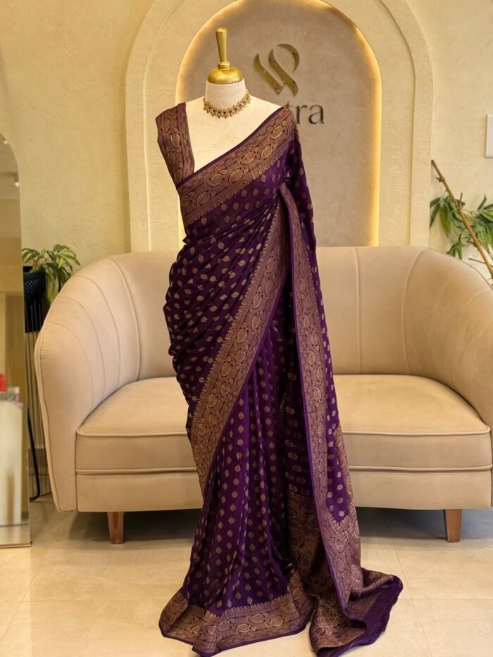 BANARSI SILK SAREES VIOLET COLLECTION
