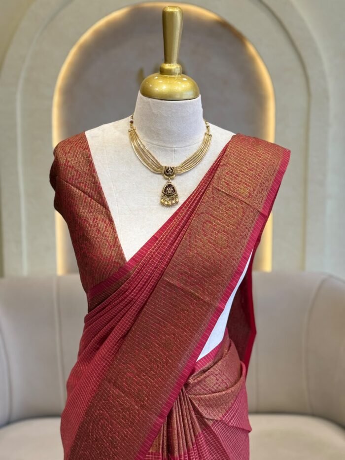 TRADITIONAL KAANCHI COTTON SAREE COLLECTIONS CHECK PATTERN