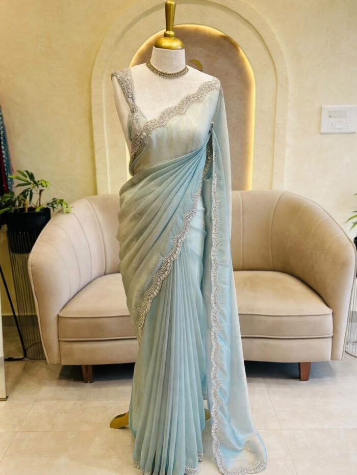 SEA BLUE PARTYWEAR SAREE